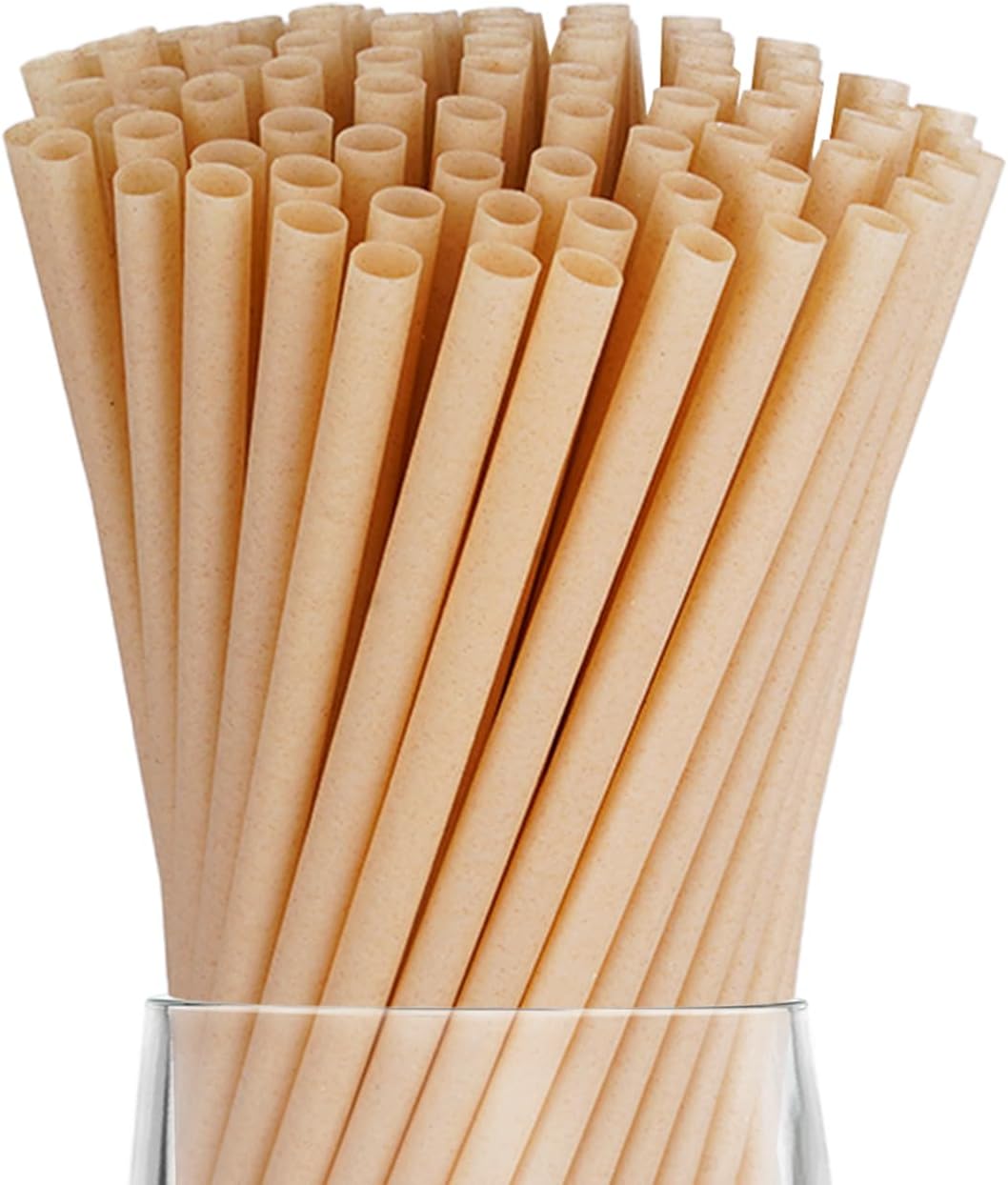 200 Pcs Sugarcane Straws Disposable, 5 In Drinking Agave Long Edible Compostable Biodegradable Cocktail Straws, Natural Brown Juice Coffee Tea Bulk Straw, Sturdy Straw for Drinks Home Restaurant