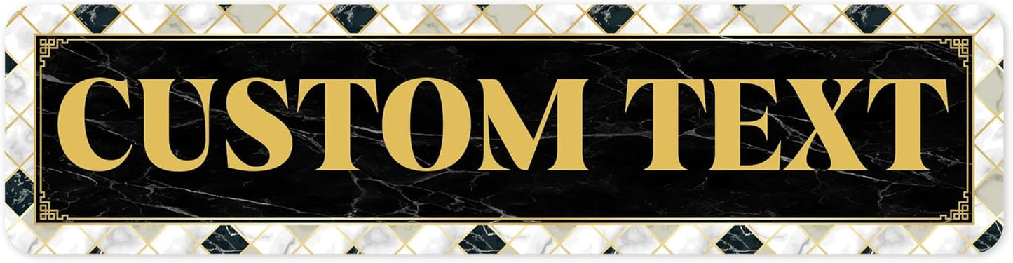 Custom Sign, Custom Street Sign, 11 Font Colors, 13 Font Styles, 4 Hole Options, 22 Sizes, 8x32 Inches, Rust Free DiBound, Fade Resistant, Made in USA by My Sign Center (Marble Tile)