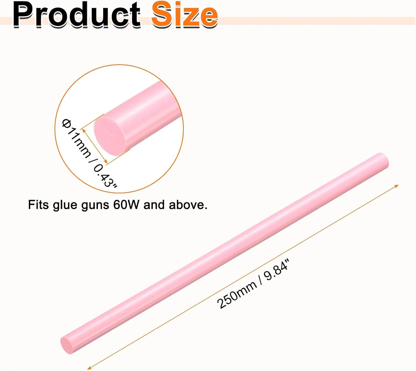 HARFINGTON 10pcs Hot Glue Sticks 0.43" Dia x 9.84" Long EVA Mini Hot Melt Adhesive Glue Stick for Hot Melt Gun Wood Plastic Glass Flowers Fabrics Foam, Pink