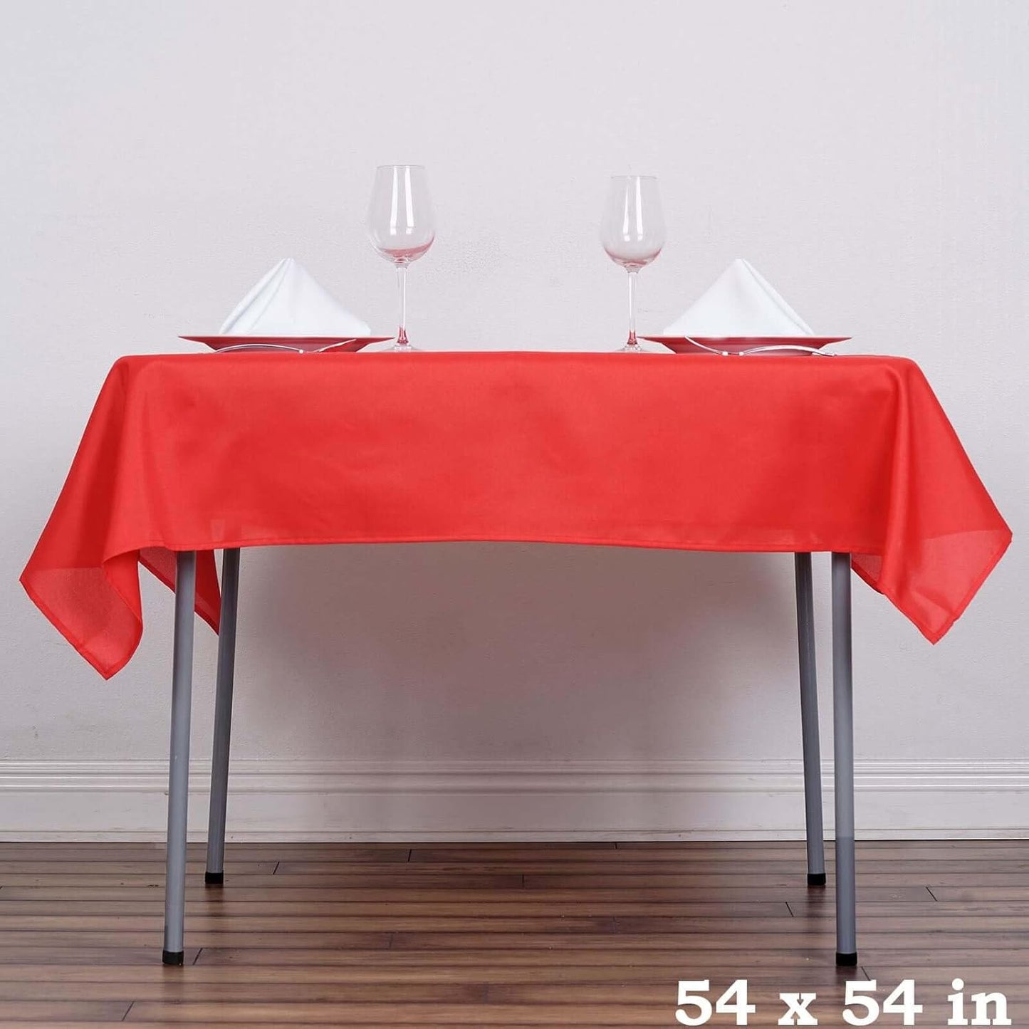 Efavormart 54x54 RED Wholesale Linens Seamless Polyester Square Linen Tablecloth for Wedding Banquet Party Restaurant