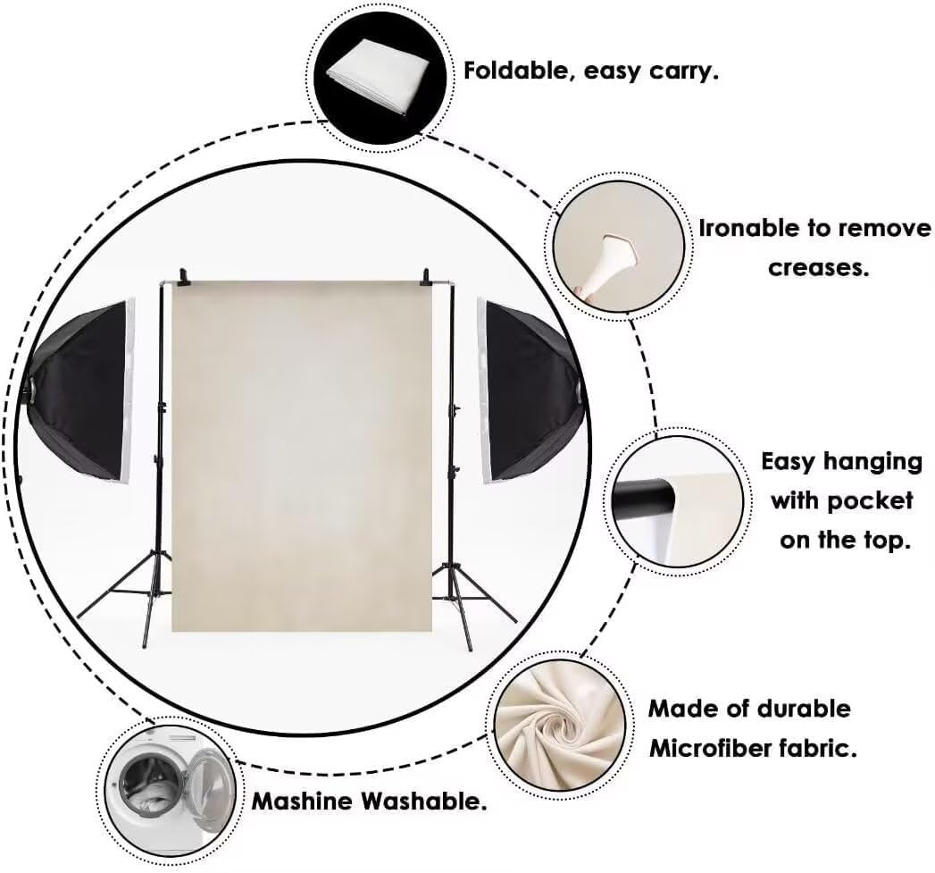 Kate 5x7ft/1.5x2.2m Medium Grey Portrait Backdrop Headshot Background Gray Texture Fabric Photography Studio Props