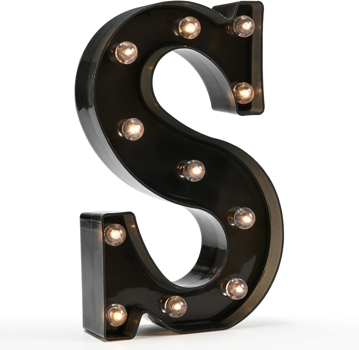 Light Up Black Alphabet Marquee Letters Sign LED Marquee Number Lights Sign for Night Light Home Bar Christmas Lamp Birthday Party Wedding Decoration S