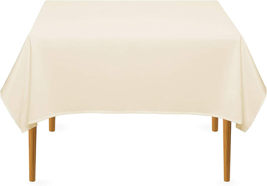 Lann's Linens - 10 Premium 54" Square Tablecloths for Wedding/Banquet/Restaurant - Polyester Fabric Table Cloths - Ivory