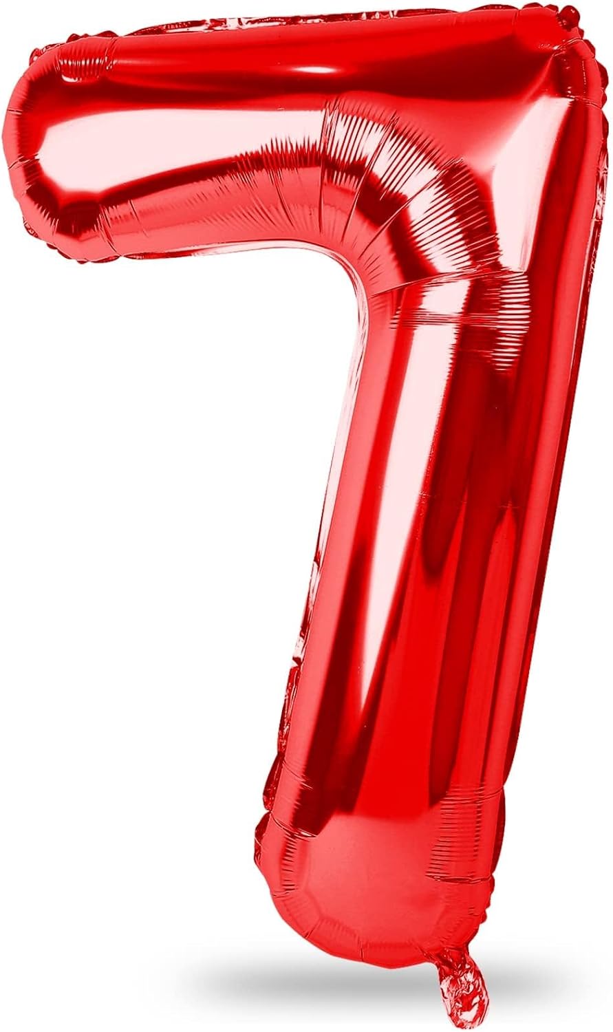 40 Inch Red Number 7 Balloon for Boys Girls, Large Self Inflating Foil Number Balloons 0-9 for Boys Girls, Digit 7 Helium Balloons for Women Men Birthday Christmas New Year Party Anniversary Supplies