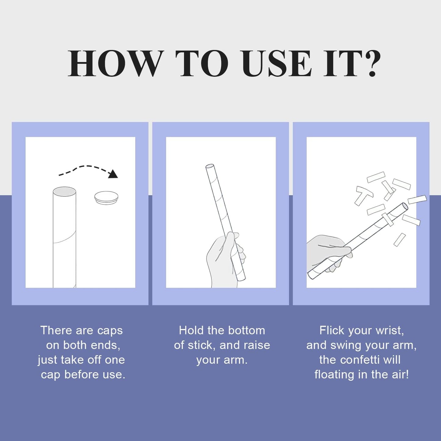 BATTIFE 21Pack Confetti Wands, Colorful Confetti Shoots Poppers, Tissue Paper Flick Flutter Sticks for Wedding Celebrations, Anniversary, Birthday, Multi-Color, 14 inch