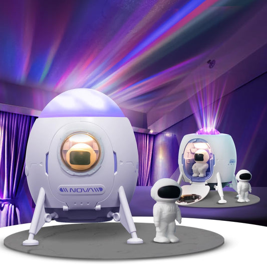 Lumoonosity Astronaut Projector - Aurora Borealis Light Projector for Moon Spacecraft Astronaut Decor - USB Powered Astronaut Space Northern Lights Projector - Space Projector for Bedroom, Game Room