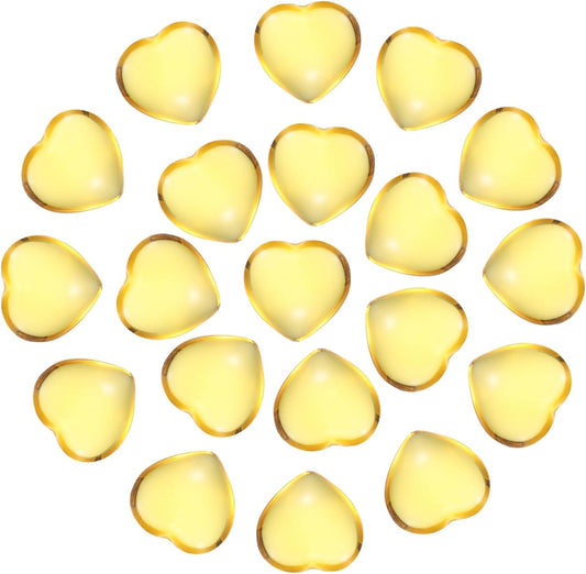 PATIKIL 20 Pcs Natural Heart Shaped Crystal Stone, 0.6 Inch Mini Polished Love Gemstone Crystal, Pocket Rock Engraved Worry Stones for Women Gifts Meditation, Clear Yellow