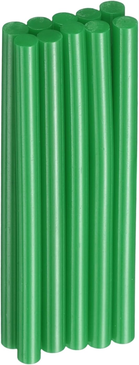 HARFINGTON 10pcs Hot Glue Sticks 0.28" Dia x 3.94" Long EVA Mini Hot Melt Adhesive Glue Stick for Hot Melt Gun Wood Plastic Glass Flowers Fabrics Foam, Deep Green