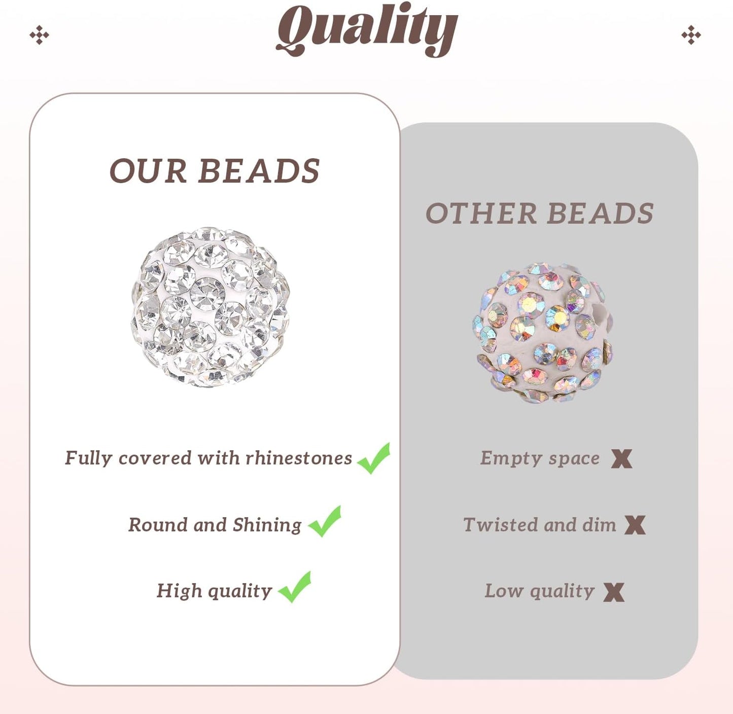 200pcs 10mm Rhinestone Beads for Jewelry Making, Golden Shiny Round Disco Ball Beads Bulk, Sparkle Crystal Clay Christmas for Bracelet Baseball Necklace Earring Crafting and DIY