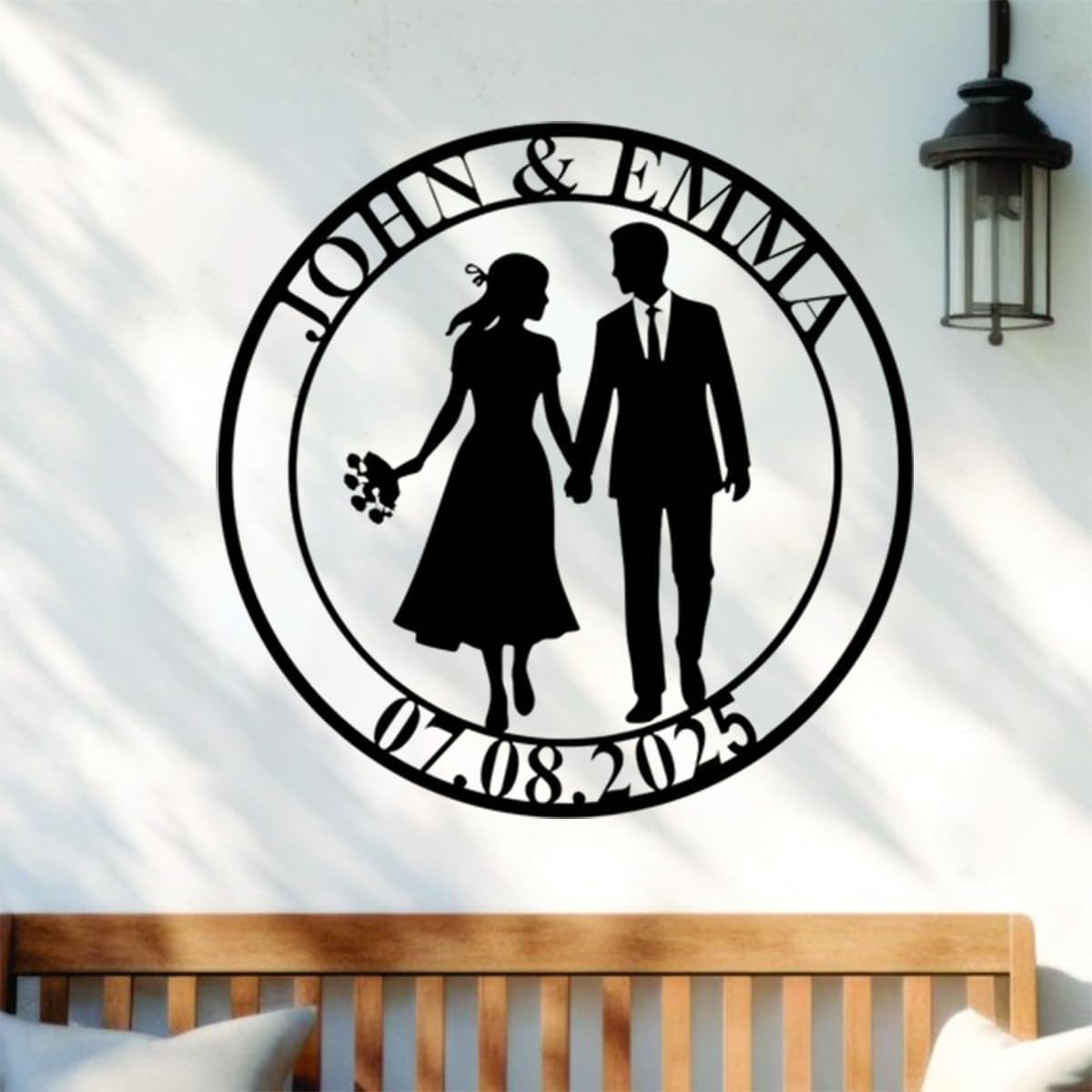 NAZENTI Personalized Metal Sign Gift, Wedding Gift, Family Name Sign, Outdoor Name, Anniversary, Home Decor, Front Door