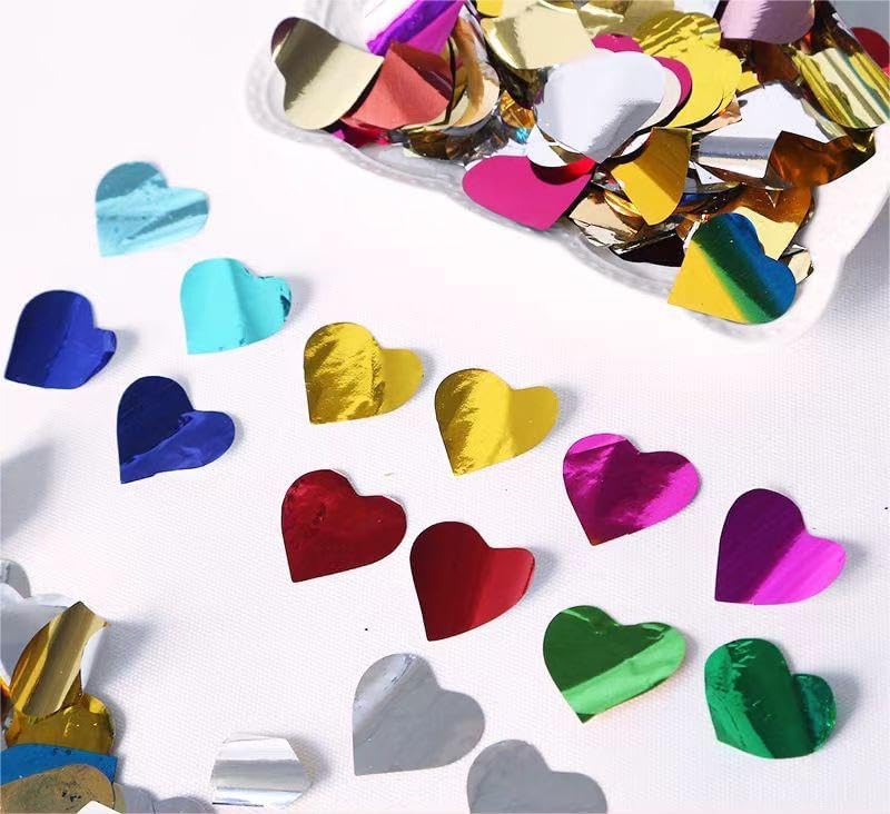 Metallic Glitter Heart Shaped Foil Confetti - Flame Retardant, Great for Birthday Parties, Concerts, Weddings & More (0.45 Pounds)