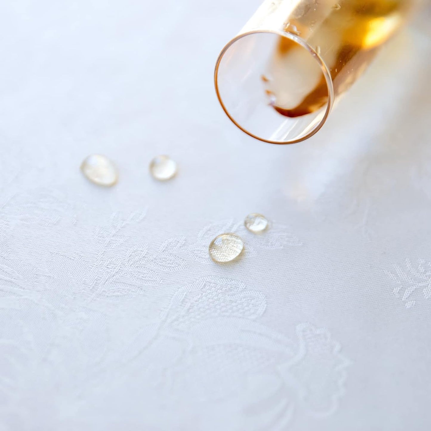 White lace Premium Rectangle Farmhouse Tablecloth Waterproof OilProof SpillProof AntiShrink Soft Wrinkle Resistant Decorative Fabric Table Cover Kitchen Dinning Party Wedding Banquet