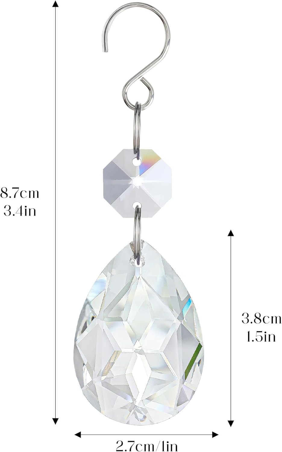 H&D HYALINE & DORA 3Inch Crystal Suncatcher Bauhinia Prisms Pendants 10Pcs Chandelier Crystals Replacement Hanging Sun Catcher Beads for DIY Arts Crafts Decor (Clear)