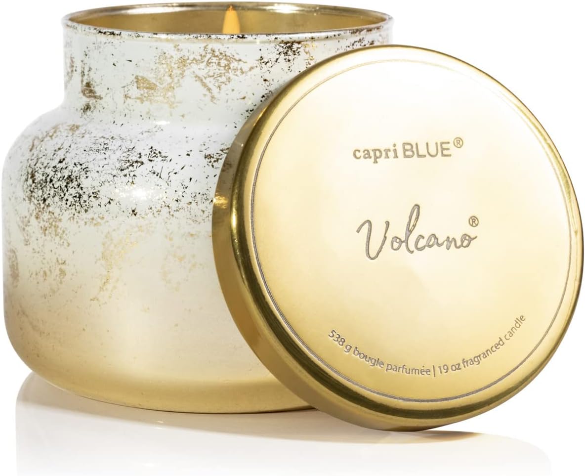 Capri Blue Glimmer Jar Candles - Luxury Holiday Scented Candles for Home - Long Lasting Soy Wax Blend - Scented Holiday & Home Decor - Volcano Signature Jar (19 oz)
