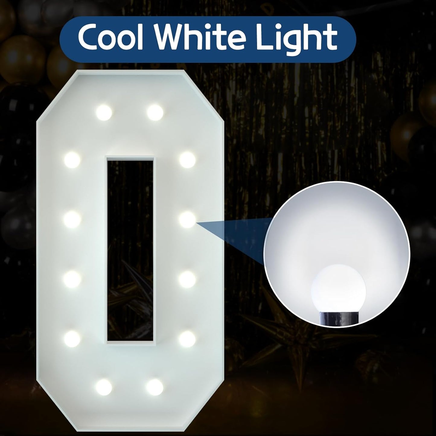 Marquee Letters 4 Feet Tall Large Light Up Letters Baby Shower Decorations Wedding Engagement White Party Decorations Prom Sign Big Cardboard Backdrop O