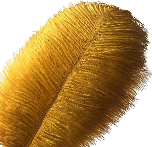 KOLIGHT 40pcs 12''~14''(30~35cm) Natural Ostrich Feathers for DIY Home Wedding Party Office Decoration (Gold)
