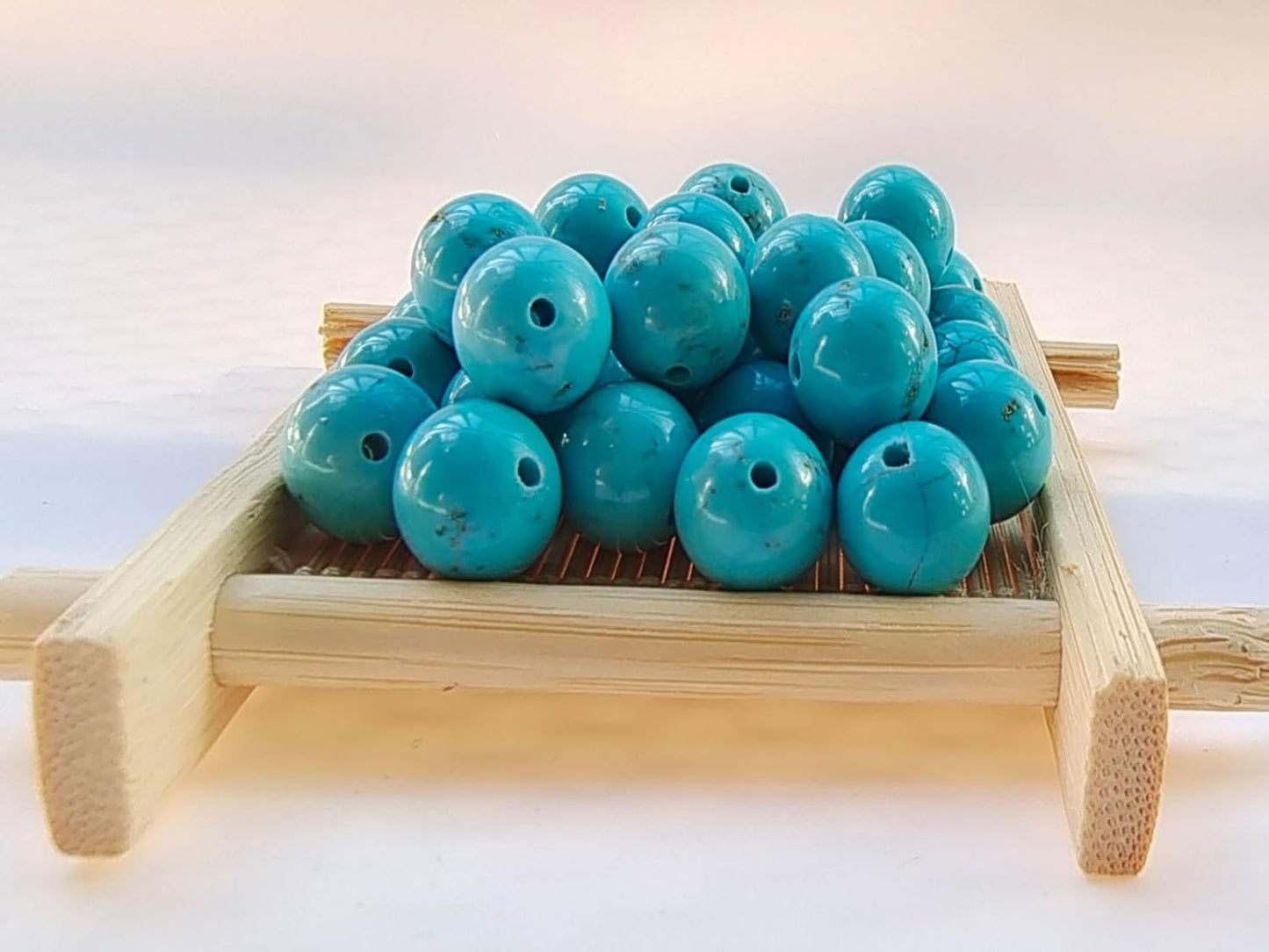Stone Beads 8mm 100pcs Blue Turquoise Beads Round Loose Gemstones Beads for Bracelet Necklace Jewelry Making (8mm, 60825 Blue Turquoise)