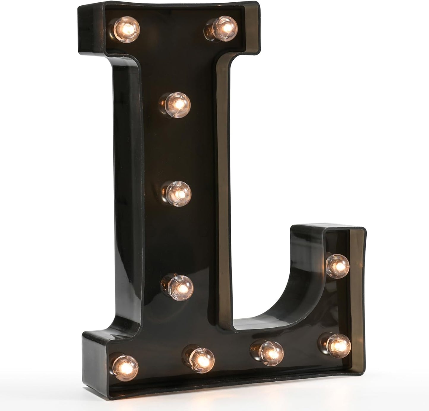 OYCBUZO Light Up Black Alphabet Marquee Letters Sign LED Marquee Number Lights Sign for Night Light Home Bar Christmas Lamp Birthday Party Wedding Decoration L