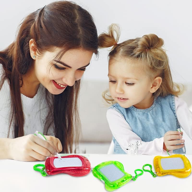 6 Mini Magnetic Drawing Board with Metal Keychain Party Favors for Kids Goodie Bag Stuffers Birthday Party Bag for Boys Girls (6)
