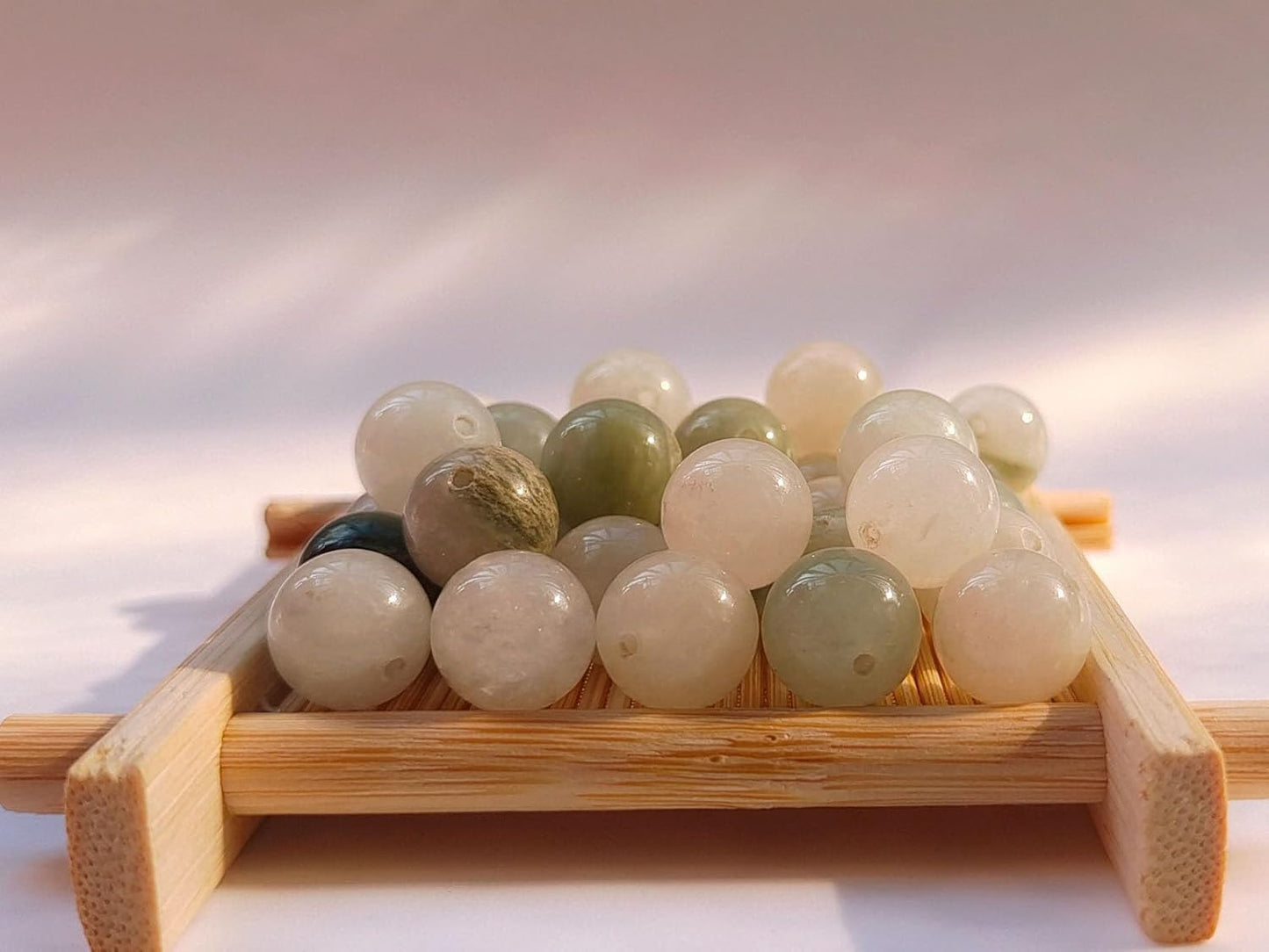 Stone Beads 8mm 100pcs Tiansan Jade Beads Round Loose Gemstones Beads for Bracelet Necklace Jewelry Making (8mm, 60816 Tiansan Jade)