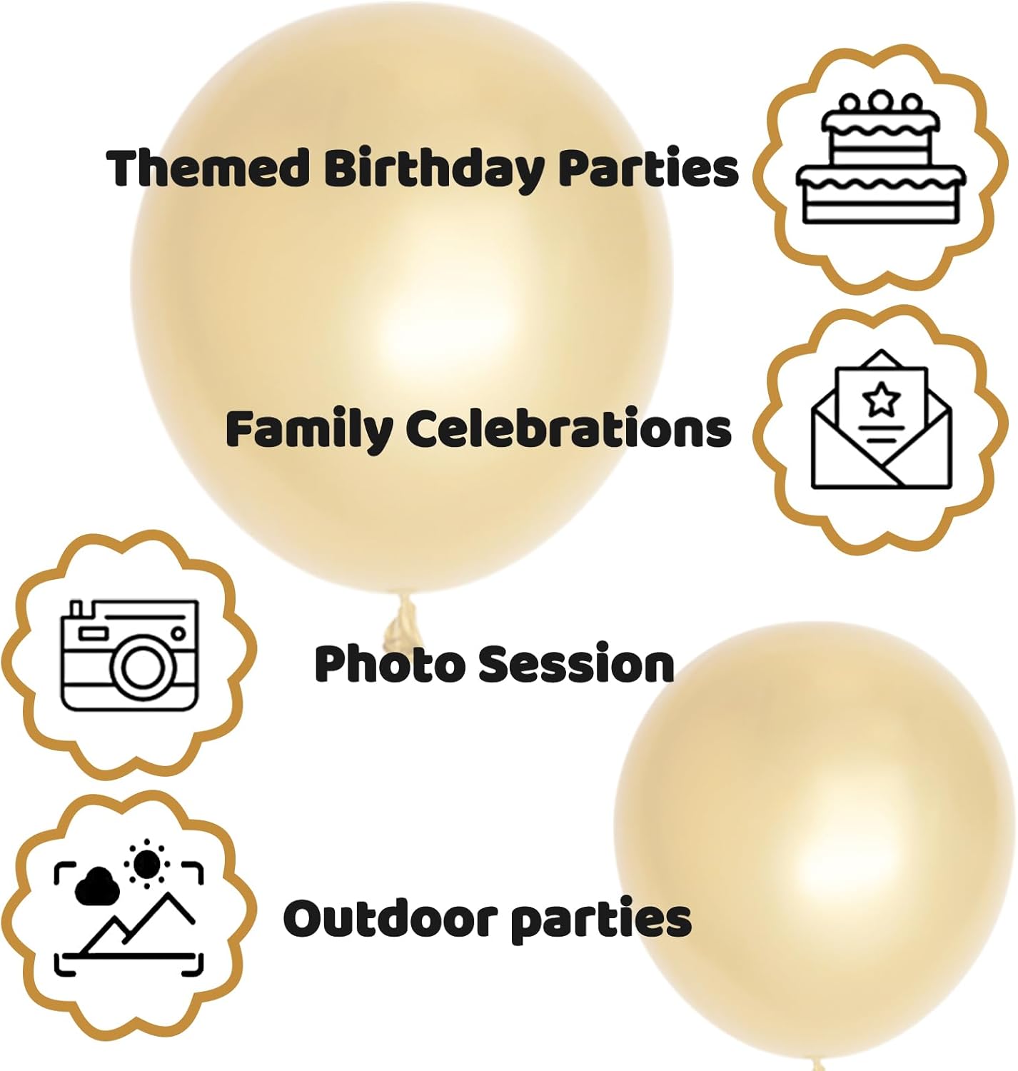110pcs Metallic Gold Balloons, Metallic Gold Latex Balloons 12 inch, Gold Balloon for Birthday Party Baby Shower Wedding(with 2 Ribbons).