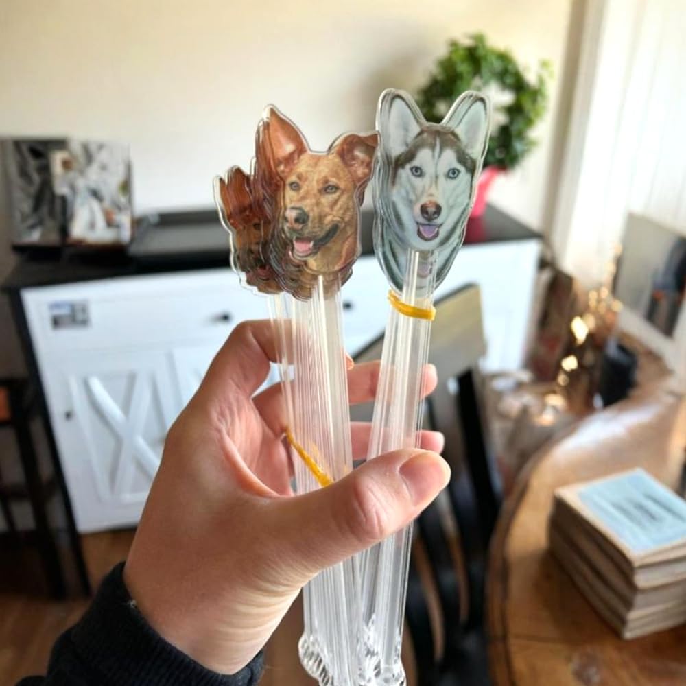 Personalized 50 pcs Wedding Pet Stir Sticks, Custom Double-Sided Dog Cat Stir Sticks, Wedding Acrylic Cocktail Drink Stirrer, Decor Birthday, Weddings, Retirement, Bachelorette Parties