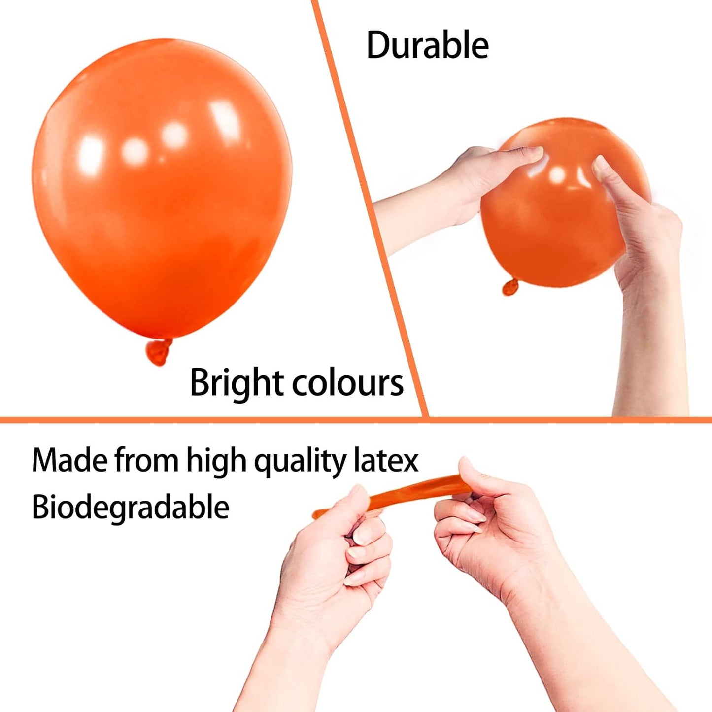 KAWKALSH 200pcs Orange Balloons 5 Inch, Small Mini Latex Balloons for Party Birthday Baby Shower Anniversary Festival Arch Garland Decoration
