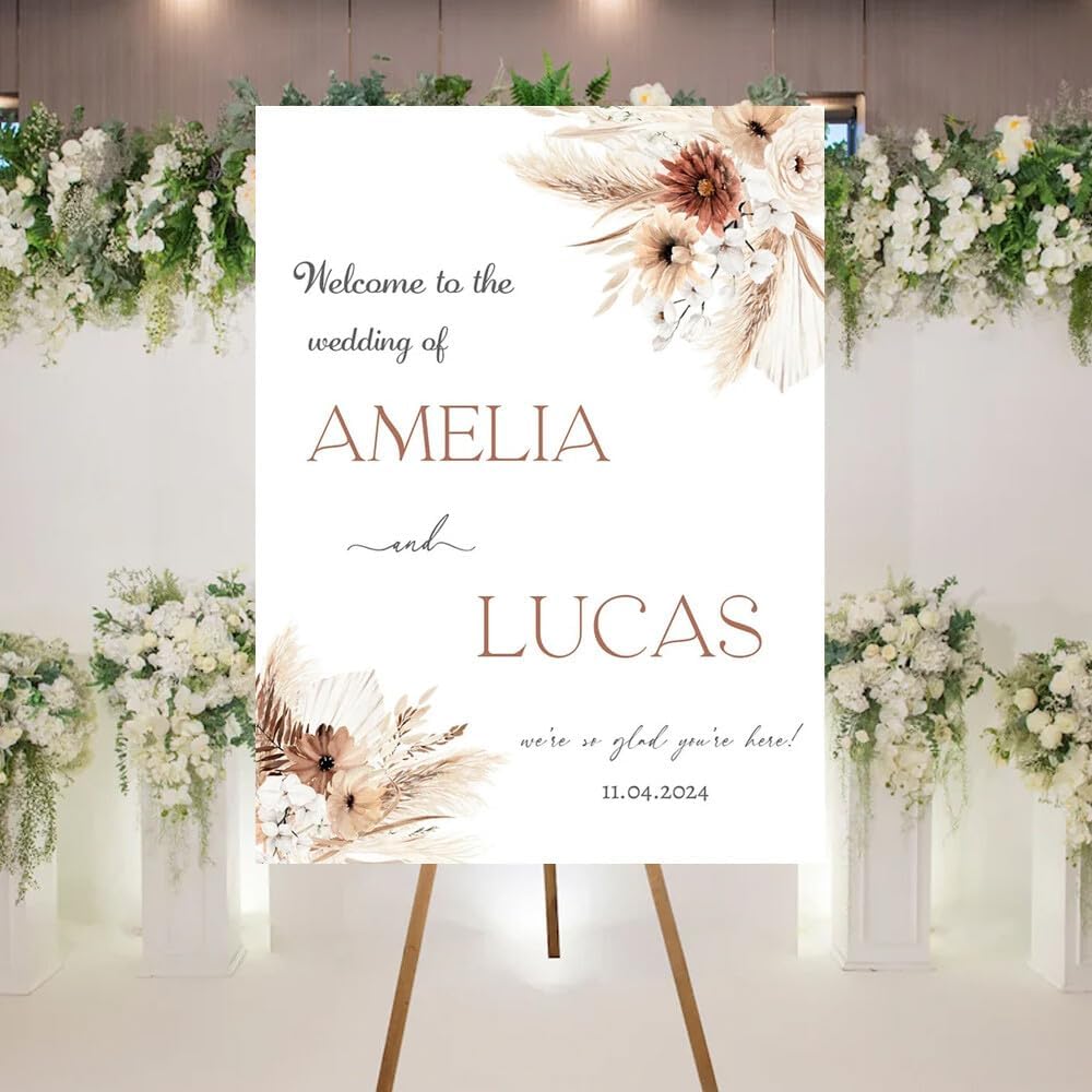 Welcome To Our Wedding Sign, Personalized Wedding Welcome Sign, Fall Wedding Welcome Sign, Wedding Sign, Fall Leaves Welcome Wedding Sign, Floral Wedding Sign Foam Board, Wedding Signs