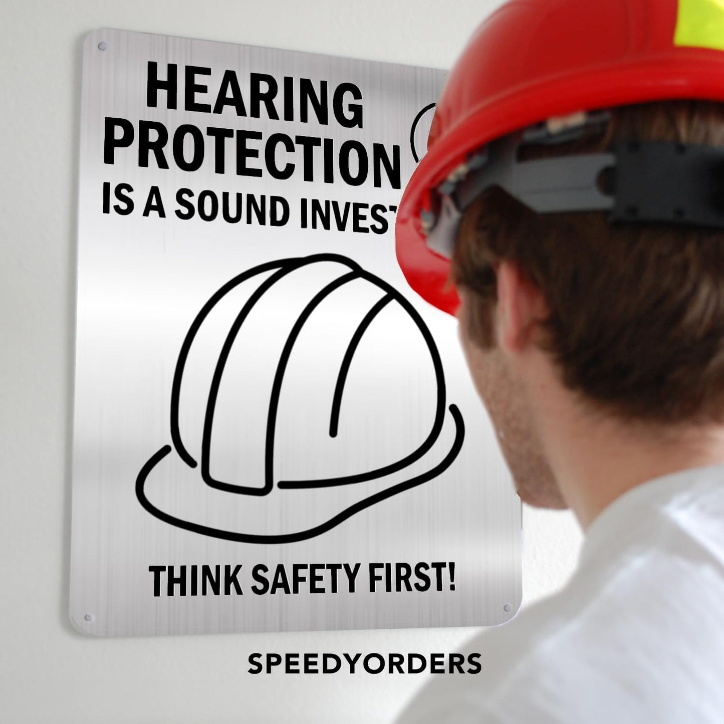 Custom Outdoor Aluminum Signs, Personalized Business Signs, Waterproof Silver Brushed Metal 14x10 In