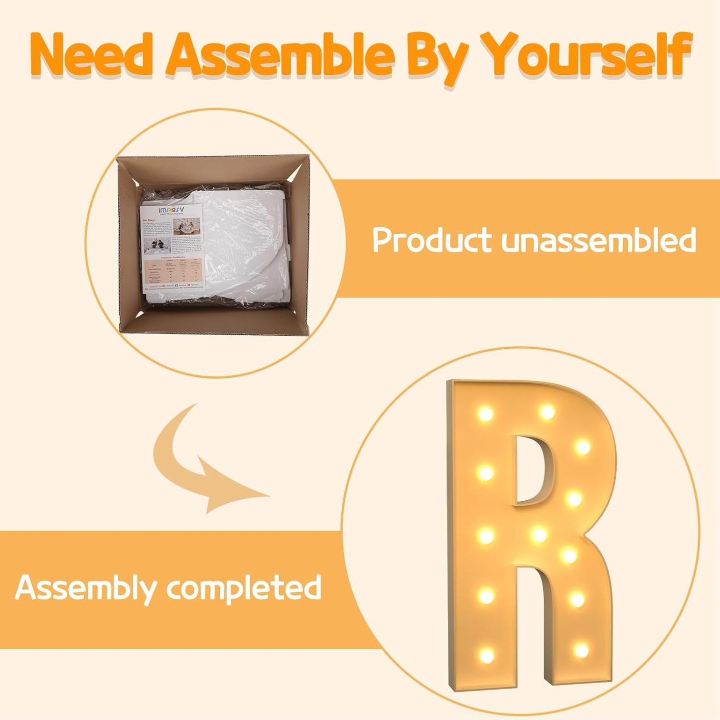 Marquee Letters 4 Feet Tall Large Light Up Letters R Wedding Mr and Mrs Sign Marry Me Engagement Party Decor Yellow Light Birthday Decorations Balloon Arch Kit Foam Sign R