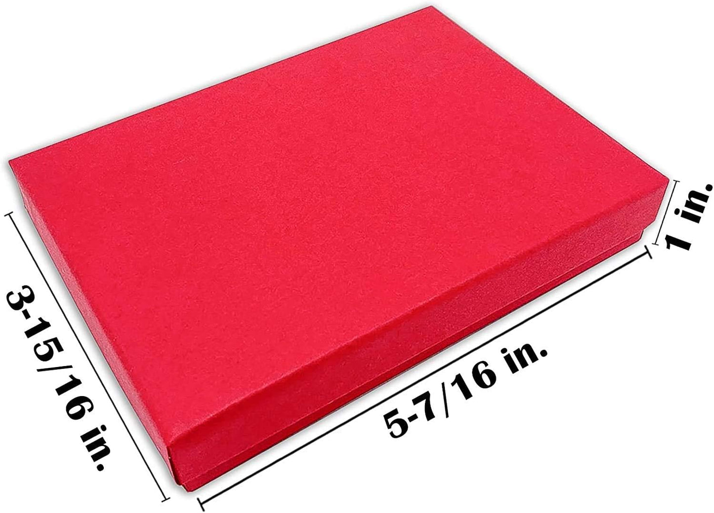 TheDisplayGuys - 25-Pack #53 Kraft Paper Cardboard Gift Boxes/Jewelry Cases w. Cotton Padding & Lid - Matte Red - (5.4" x 3.9" x 1.0")