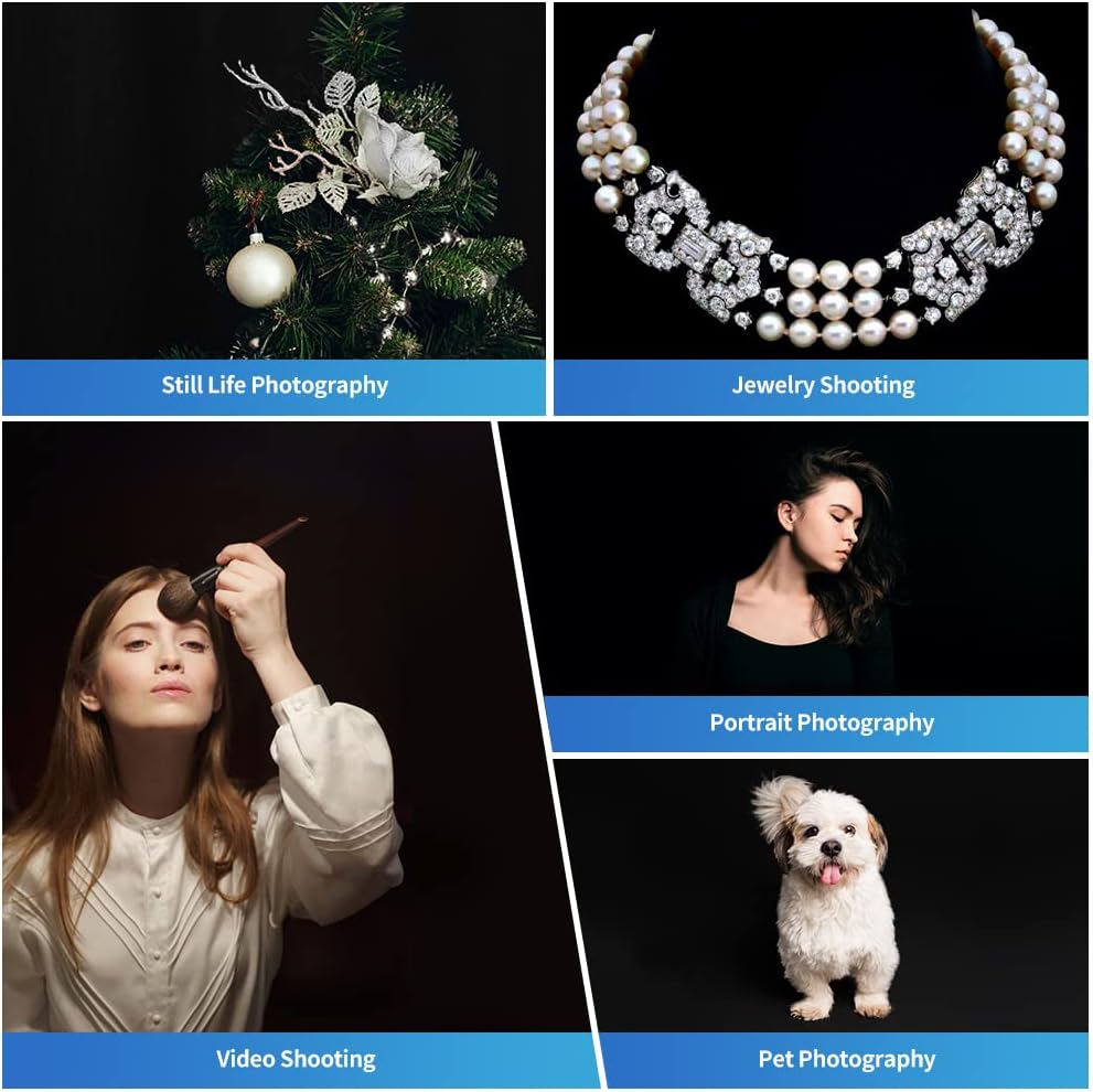 HEMMOTOP Black Backdrop Background, 6x9 ft Polyester Fabric Chromakey Black Screen Backdrops Collapsible for Photoshoot, Birthday Party, Wedding, Photography (Backdrop only)