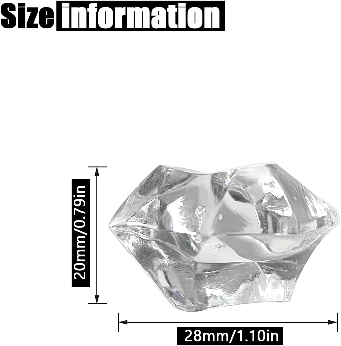 Fake Ice Rocks, 140PCS Big Acrylic Rocks Plastic Diamonds, Vase Fillers Table Scatter