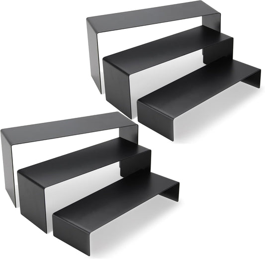 ihomecooker 6 Pc Metal Display Risers Showcase for Shoe Risers Retail Stand Cupcake Stand Dessert Stand (Black)