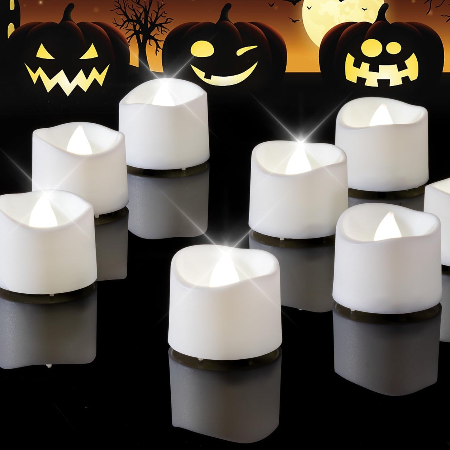 Homemory Cool White Flameless LED Tea Lights Candles, 200+Hour Battery Operated Fake Electric Votive TeaLights for Christmas, DIY Mood Lighting, Party, Holiday, Funeral, Home Decor, 12-Pack