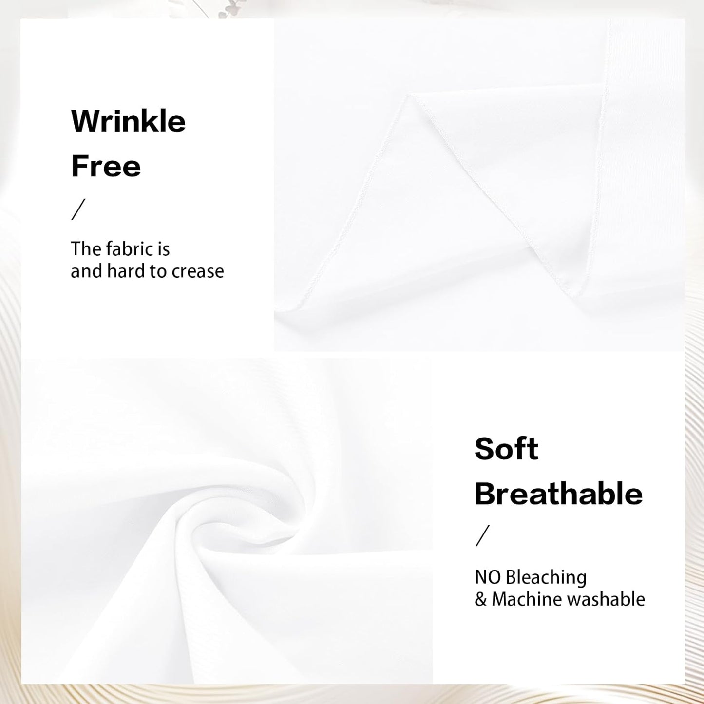 VOK White Wedding Arch Draping Fabric 29in x 18Ft 4 Panels Sheer Chiffon Curtain Drapes Extra Long for Outdoor Wedding Ceremony Birthday Party Decoration