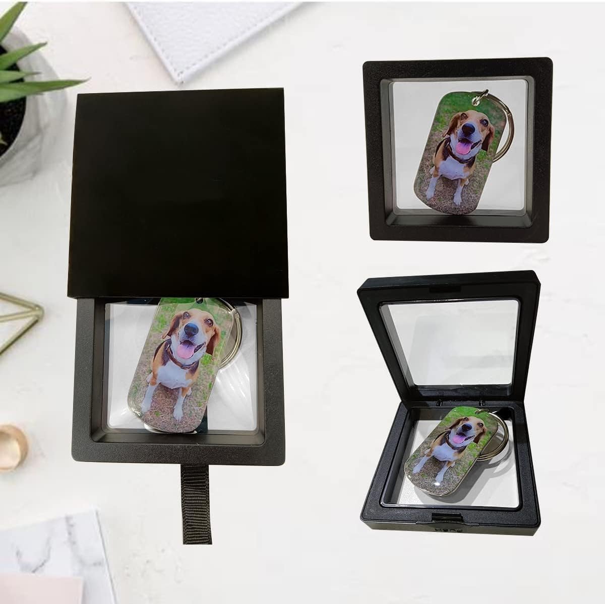 Funnylife Personalized Dog Memorial Photo Keychain Stainless Steel Custom Pet Memory Keychain Loss of Dog Sympathy Gifts