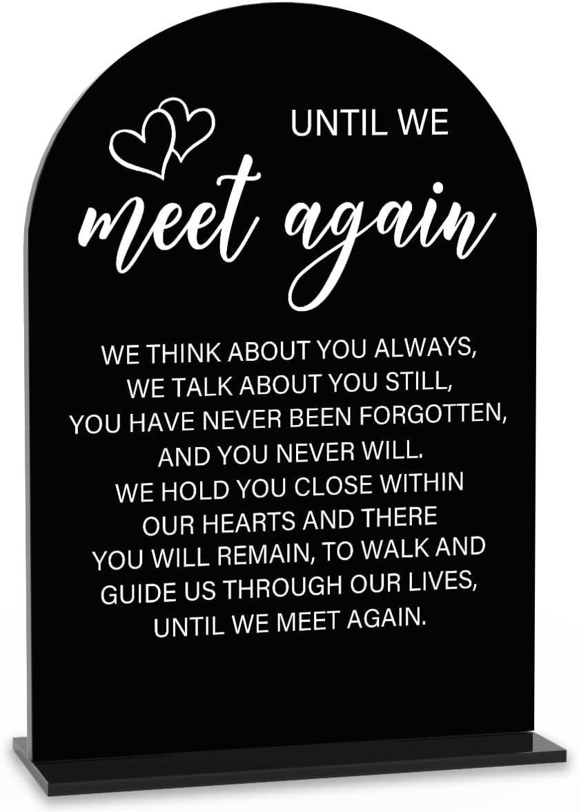 Acrylic Wedding Sign Wedding Signs for Ceremony Until We Meet Again Sign for Wedding Modern Calligraphy Arch Acrylic Table Top Sign for Wedding Reception and Event Party Table(black）