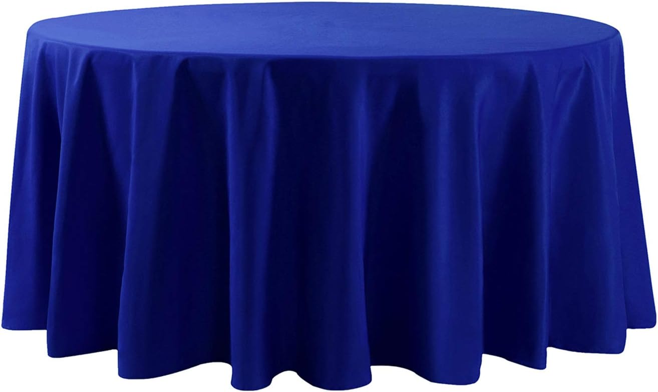 120 inch Round Tablecloth Washable Polyester Table Cloth Decorative Table Cover for Wedding Party Dining Banquet（120 inch,Royal Blue）