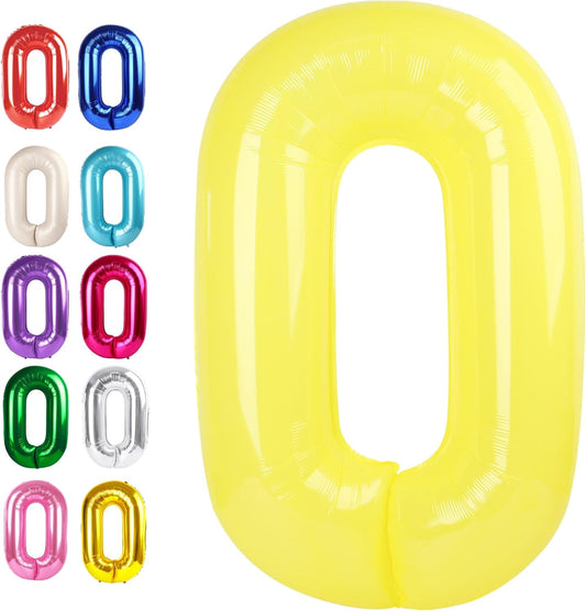 Number Balloon 0 Yellow Macaron