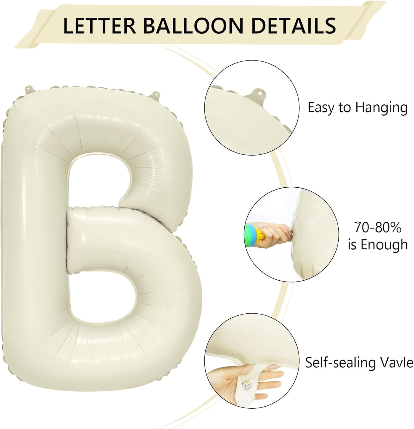 40 Inch Beige BRIDE Balloons Luxury Wedding Decor for Bridal Shower, Larger Cream White "BRIDE" Foil Letter with 2 Giant Diamond Ring Balloons, Bachelorette Engagement Wedding Party Favors