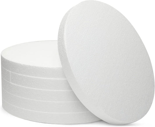 Juvale Thick Foam Discs - 12 x 12 x 1 In, White, 6-Pack - Circle Foam for Flowers Bouquet & DIY Craft Projects