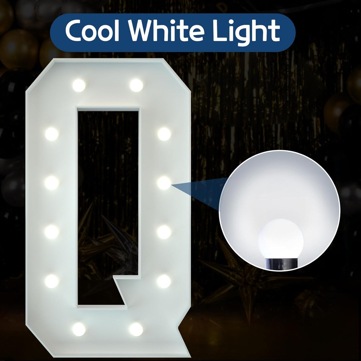 Marquee Letters 4 Feet Tall Large Light Up Letters Baby Shower Decorations Wedding Engagement Proposal White Party Decorations Marry Me Sign Big Cardboard Backdrop Q