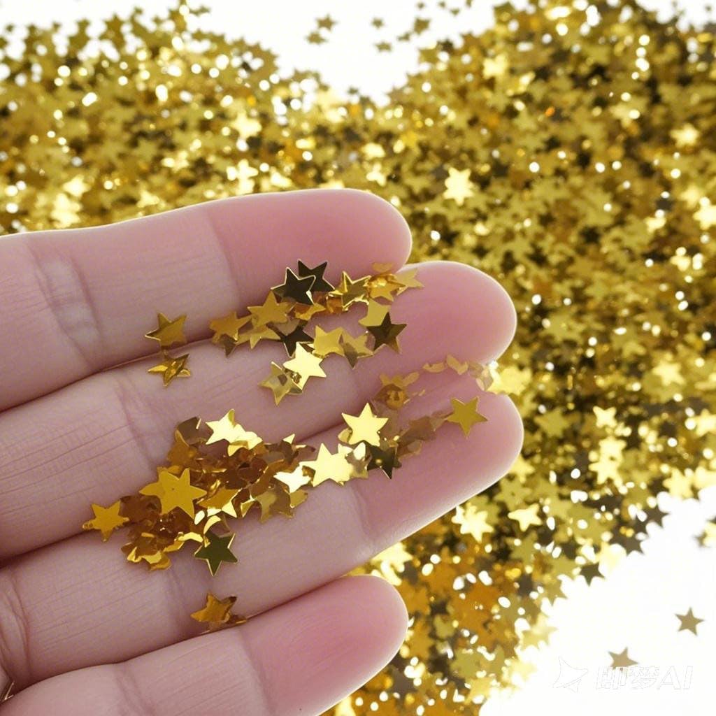 Gold Star Confetti - 60g (2.11OZ) Shiny Gold Table Confetti for Weddings, Parties, Celebrations – Biodegradable Glitter Star for Tables, Cards, Photo Backdrops