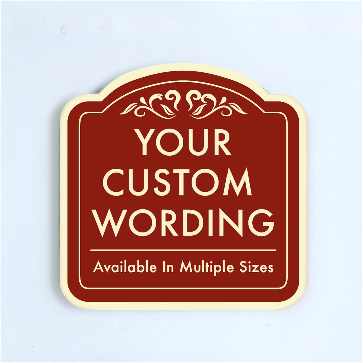 Custom Decorative Outdoor Metal Sign - Personalized Aluminum Driveway Sign, Waterproof, Made In USA - Design 1 Red Brick 24x24 In