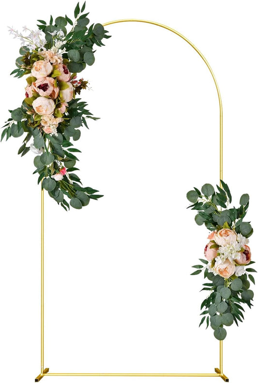 Wedding Arch Backdrop Stand 6.6FT Gold Wedding Balloon Arched Backdrop Stand Square Arch Frame for Birthday Party Bridal Baby Shower Ceremony Decoration