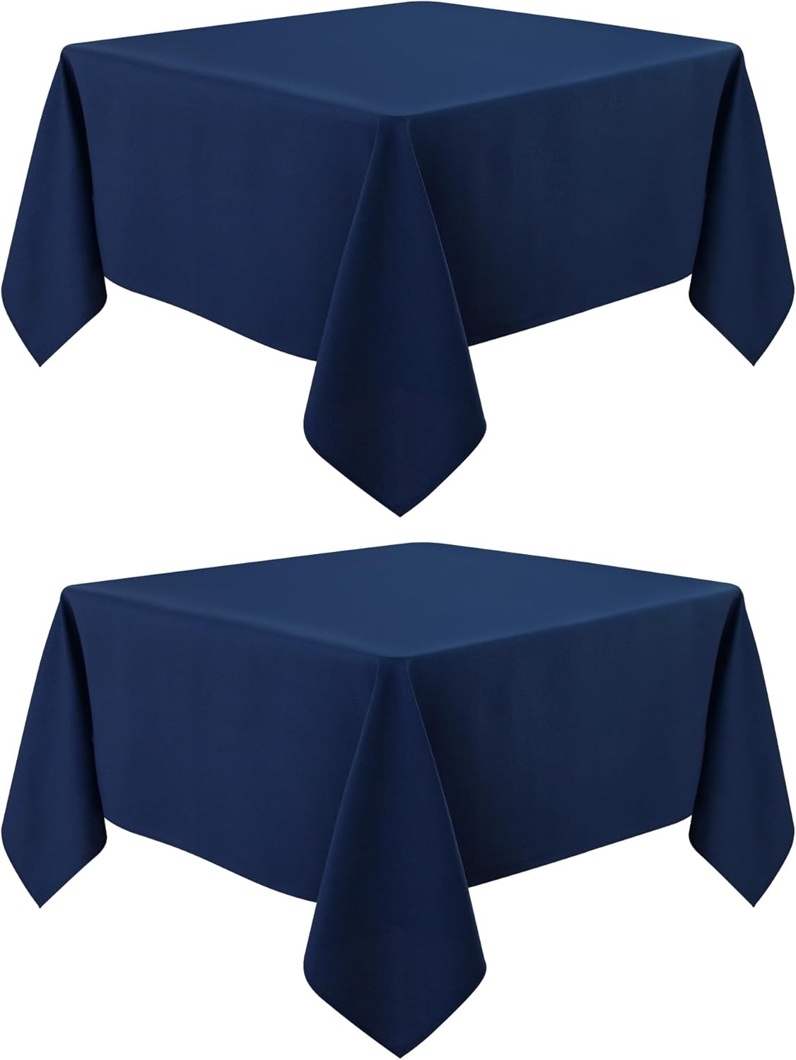 2 Pack Square Table Cloth 60X60 Inch Navy Washable Fabric Tablecloth Polyester Solid Dining Table Cover for Birthday Party Dinner Holiday Outdoor Indoor