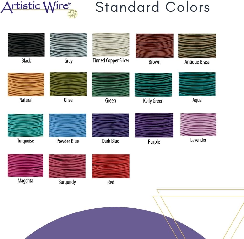 Artistic Wire, 22 Gauge Tarnish Resistant Colored Copper Craft Wire, Black, 15 yd