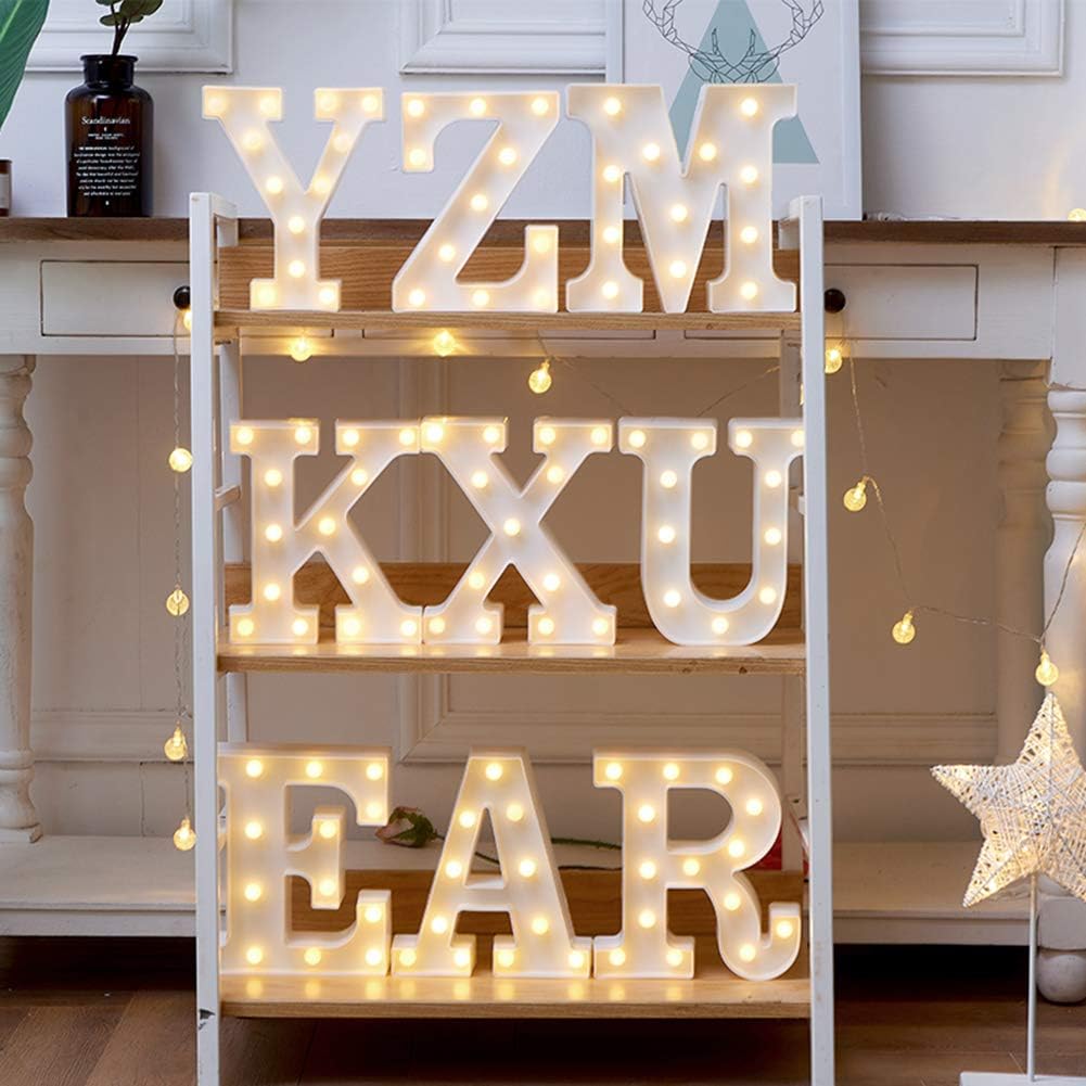 MUMUXI Marquee Light Up Letters | Large Light Up Numbers | Battery Powered and Bright with Every Letter of the Alphabet | For Wedding, Birthday, Party, Celebration, Christmas or Home Decoration (D)