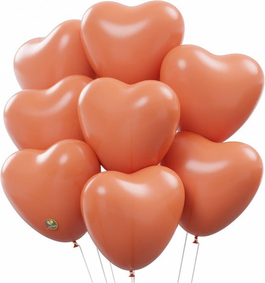 AFTERLOON® Biodegradable Balloons 24 pcs Grapefruit Red 10 Inch Heart Shaped, Thickened Extra Strong Natural Latex Helium Float, Proposal Marriage Love Baby Shower Gender Reveal Wedding Bridal